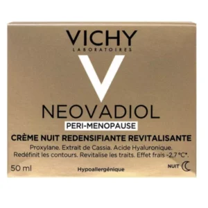 Crema de fata antirid de noapte cu acid hialuronic Vichy Neovadiol Peri-Menopause cu efect de redensificare si revitalizare, 50ml