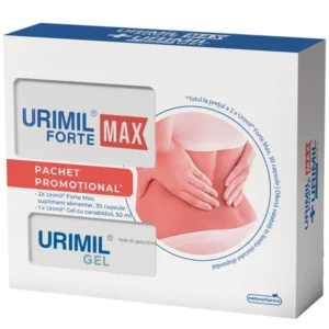 Pachet Urimil Forte Max + Urimil Gel cu canabidiol, 2 x 30 capsule + 50ml, NaturPharma